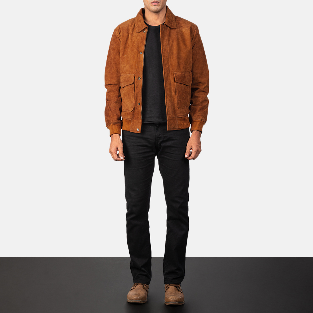 Tan suede outlet aviator jacket